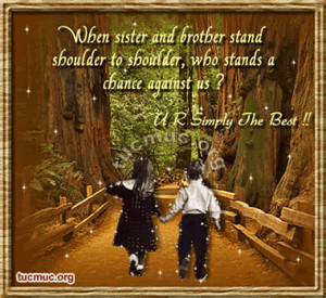 When sister and brother stand shoulder to shoulder, who stands a ...