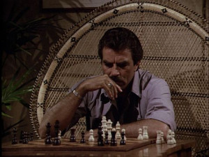 Magnum (Tom Selleck) Playing Chess