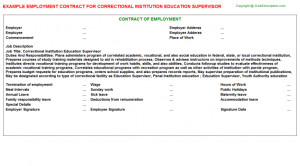 Correctional Institution Education Supervisor Employment Contract