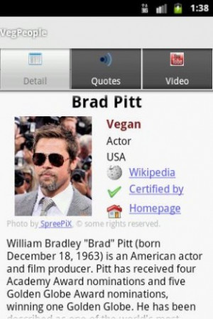 Aumentar - Captura de pantalla de VegPeople Vegetarianos famosos para ...