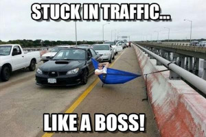 Stuck in Traffic Jam Funny Meme