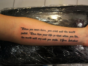 meaningful quote tattoos for men