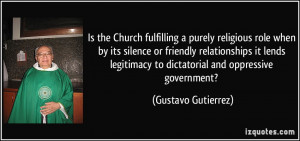 purely religious role when by its silence or friendly relationships ...