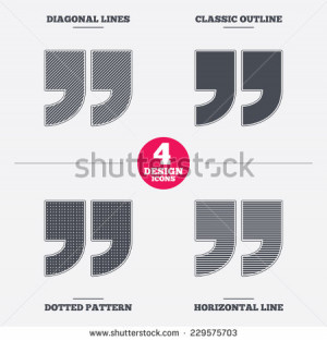 Quote sign icon. Quotation mark symbol. Double quotes at the end of ...
