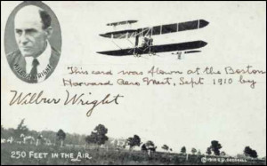 Post card that Wilbur flew at the 1910 Harvard Aero Meet.