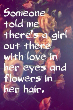 girl with love in her eyes and flowers in her hair