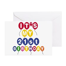 Balloons 21st Birthday Greeting Card for