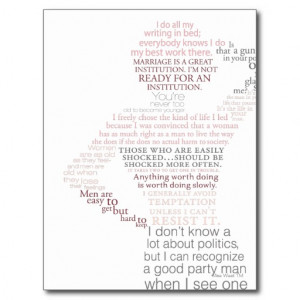 Mae West Quotes Silhouette - Colored Post Cards