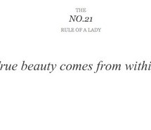 beauty, lady, quote, rule, rules of ladies, text, true beauty, within