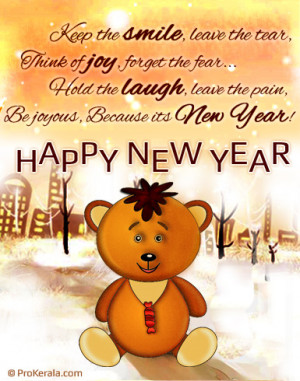 New Year Teddy | Cute New Year Greeting Card with Message