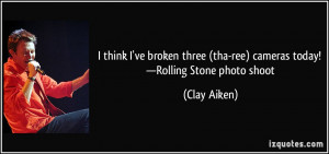 ... (tha-ree) cameras today! —Rolling Stone photo shoot - Clay Aiken