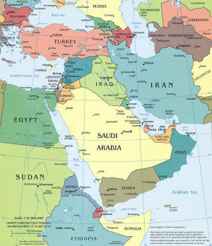 middle east gulf map