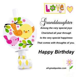 Happy Birthday Granddaughter Quotes
