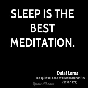 Sleep is the best meditation.