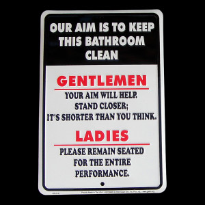 Details about Our Aim is to Keep Bathroom Clean Tin Sign Metal Plaque