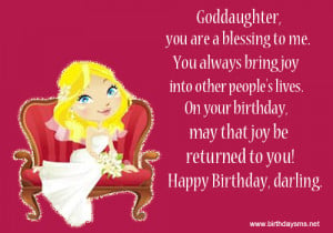 Happy Birthday To My Goddaughter Quotes