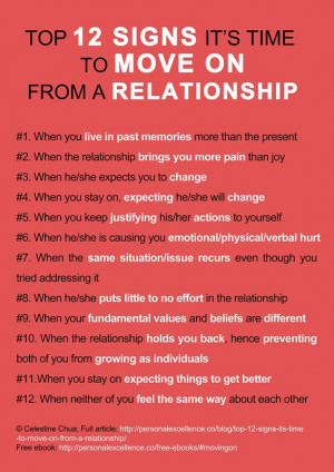 12 signs it's time to move on from a relationship