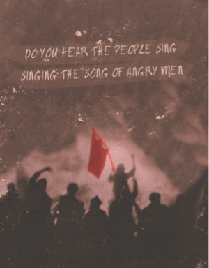 Photos from the movie with quotes from les mis