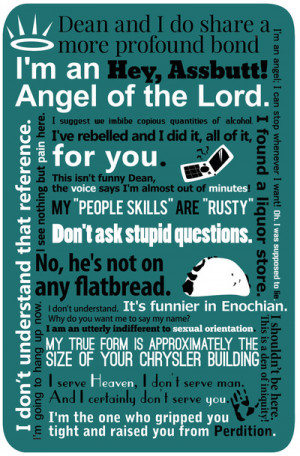 Supernatural - Castiel Quotes Art Print