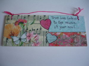 QUOTE ART -True love quote - 7 inch wood panel with quote illustration ...