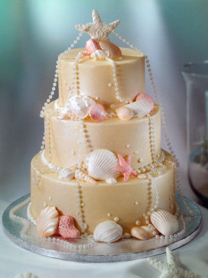 Sea Side Theme Wedding Cake