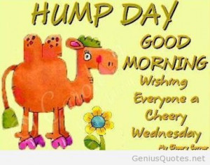 Funny cartoon hump day morning quote