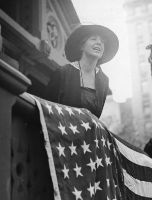 Jeannette Rankin seen at a rally in Union Square, NY. (Photo from ...