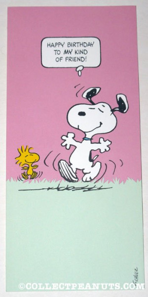 Snoopy & Woodstock dancing Birthday Greeting Card
