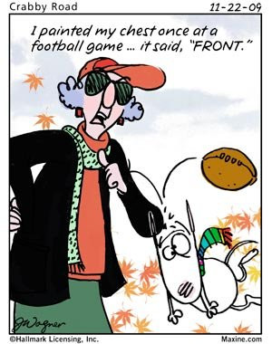 Maxine cartoon on Football games
