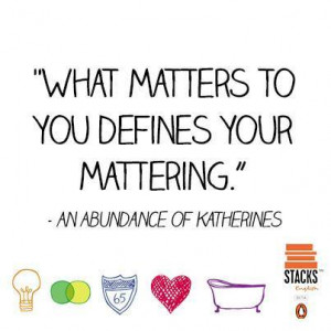... for this image include: book, john green, quote, text and what matters