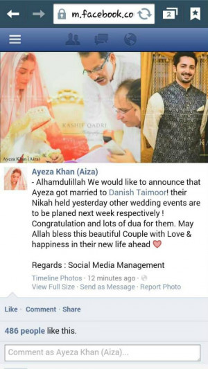 Danish Taimoor and Aiza Khan's Nikkah Pictures *More Added*