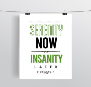 Seinfeld Quote Print, Funny TV Quote, Typography, Quotation - Serenity ...