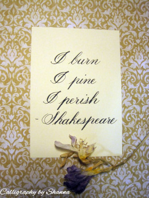 Quote from The Taming of the Shrew by William Shakespeare! Calligraphy ...