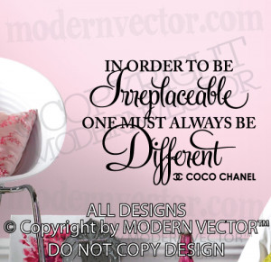 Details about Coco Chanel Quote Vinyl Wall Decal Lettering TO BE ...