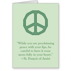 St. Francis of Assisi Peace Quote Notecard Stationery Note Card