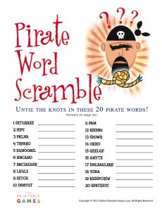 Pirate Word Scramble Game!
