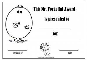 funny certificate for a forgetful person this mr forgetful printable ...