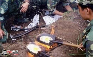 Frying An Egg Funny Military Trick
