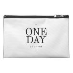 One Day Inspiring Sobriety Quote White Black Travel Accessories Bag