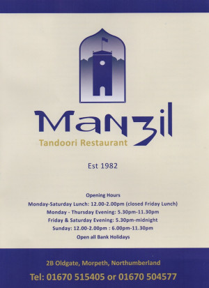 Manzil Tandoori of Morpeth, Indian Restaurant and Takeaway - Take away ...