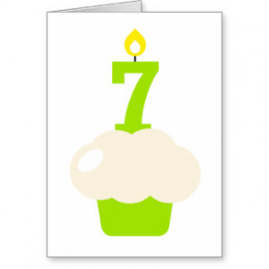 Cute Cupcake with Birthday Candle Greeting Card