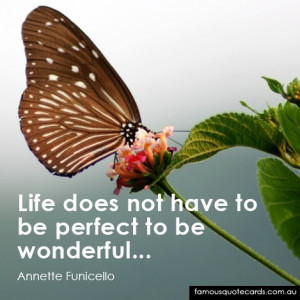 Life does not have to be perfect to be wonderful...”