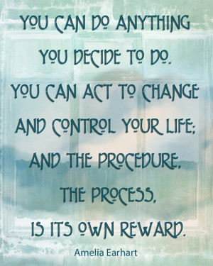 Inspirational Print, You Can Do Anything, Amelia Earhart Quote, Blue ...