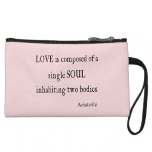 Vintage Aristotle Love Single Soul Pink Quote Wristlet Purses