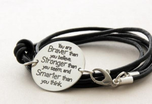 ... quote leather bracelet ... Winnie the Pooh ... graduation gift. $84.00