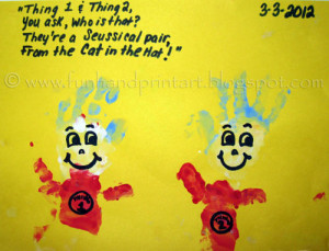 Handprint Thing 1 & Thing 2 {Dr. Seuss Craft}