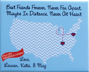 Best Friends Forever Personalized Hometowns Map Art by Picmats, $45.00 ...