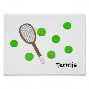 Tennis Racquet and Tennis Balls Poster