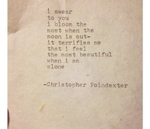 alone, beautiful, moon, poetry, text, christopher poindexter
