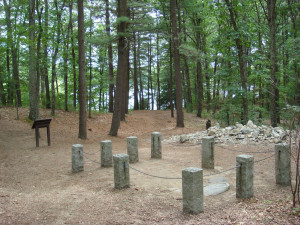 View of Walden Pond from the site of Thoreau's cabin in the woods.